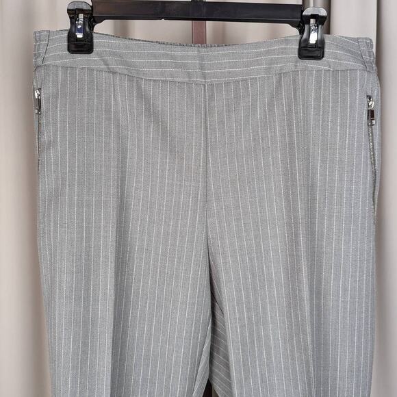 BOSS Hugo Boss Telana Pinstripe Trousers Gray & White Size 10 - Picture 13 of 14